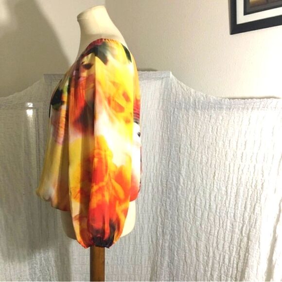 Alice & Olivia Alto Peasant Floral Top Size Small - Picture 4 of 10